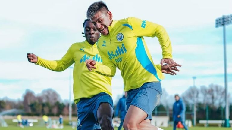 El Diablito Echeverri tuvo su primer entrenamiento con el Manchester City