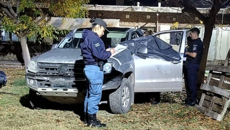 La camioneta que quedó involucrada en el apriete de la Uocra