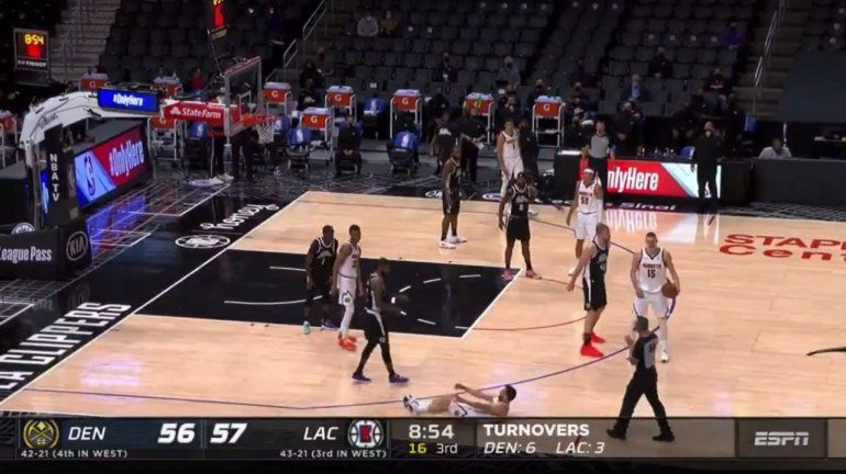 Campazzo, del empujón de Paul George a definir el triunfo de Denver