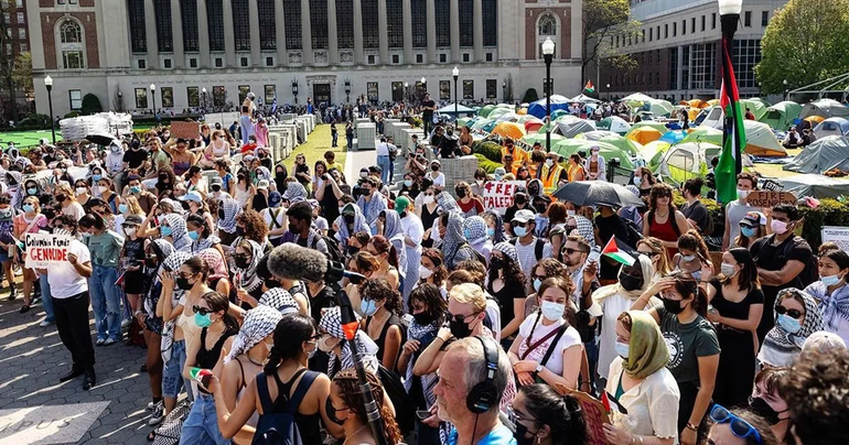Protestas estudiantiles contra Israel en universidades de Estados Unidos.