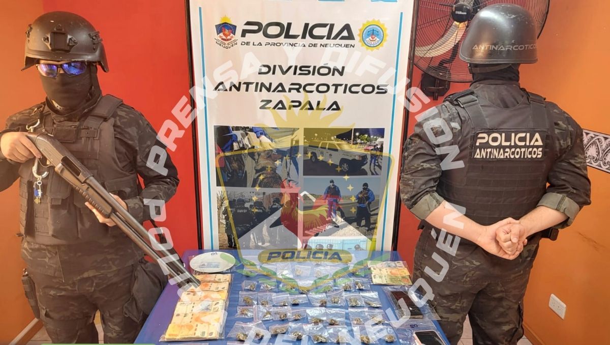La supuesta banda narco fue investigada por la División Antinarcóticos de Zapala en 2022.