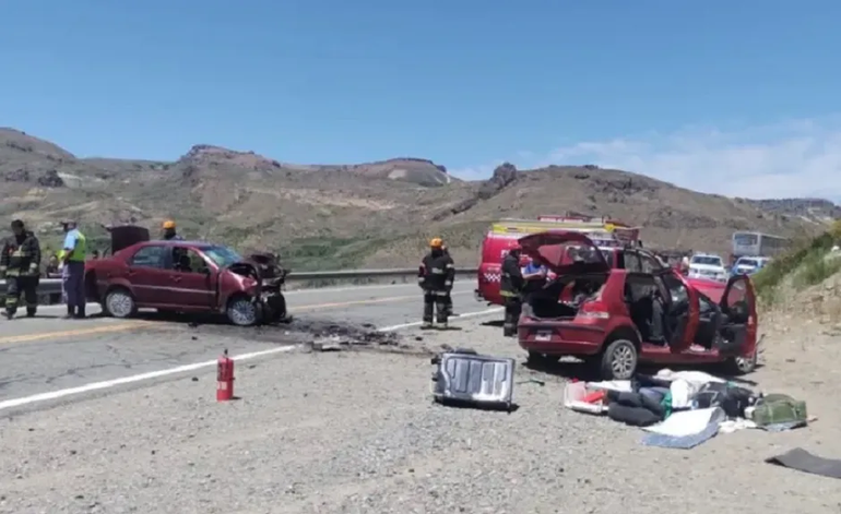 El choque frontal fue en la Ruta 237 a la altura del kilómetro 1576