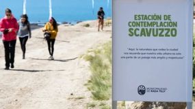 Acceso al mirador Scavuzzo en Rada Tilly, Chubut.