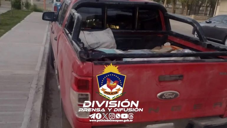 Zapala: llevaban 450 kilos de carne en bolsas en la caja de la camioneta