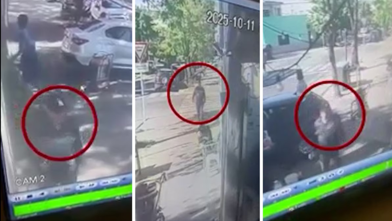 Aunque todo quedó registrado por las cámaras de seguridad