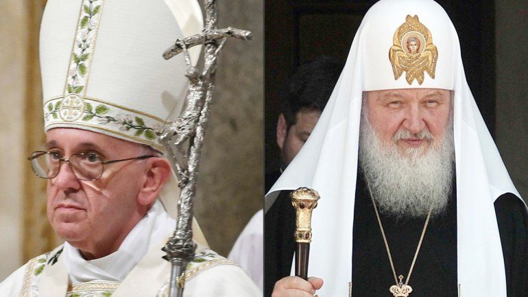El papa Francisco. El patriarca Kirill de Moscú.
