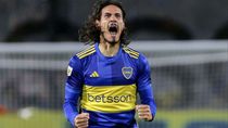 Edinson Cavani celebró su primer gol con la camiseta de Boca. Edinson Cavani celebró su primer gol con la camiseta de Boca.