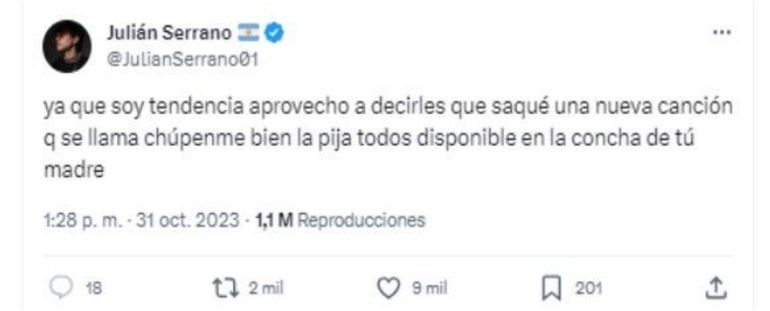 El mensaje de Julián Serrano El mensaje de Julián Serrano