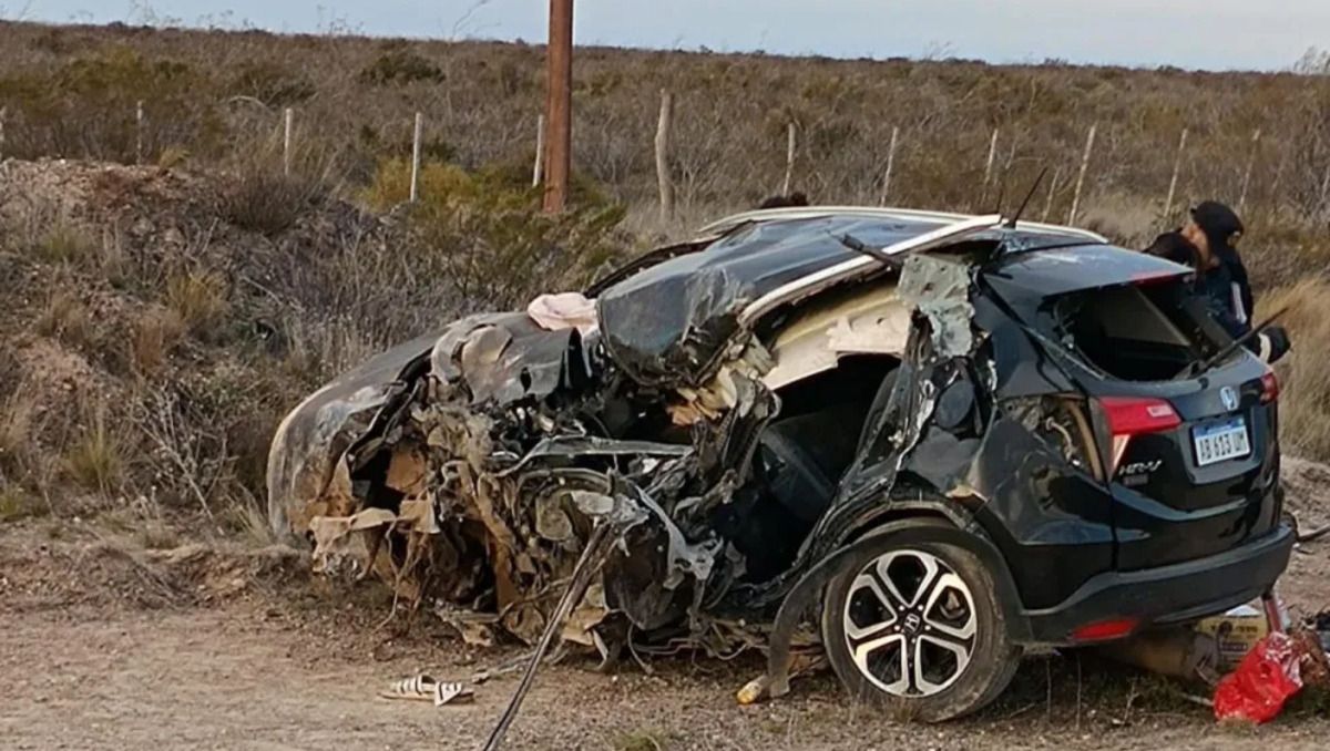 La Honda HR-V del kinesiológo de Puerto Madryn quedó destruída.&nbsp;