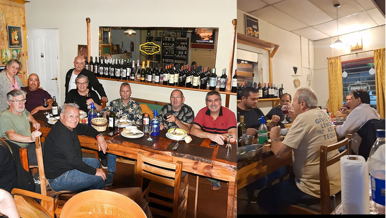 Dos imágenes de los encuentros de la barra en el Bodegón donde nació un sueño...