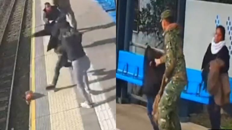 Video: un militar salvó a una mujer que era golpeada por su expareja