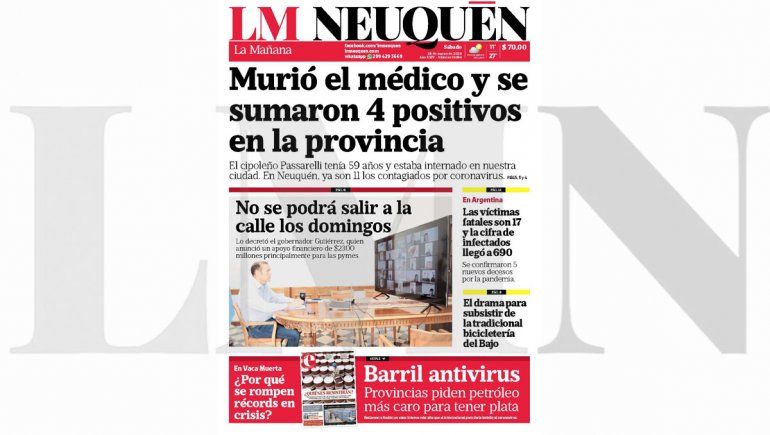 Repasá la edición impresa de este sábado