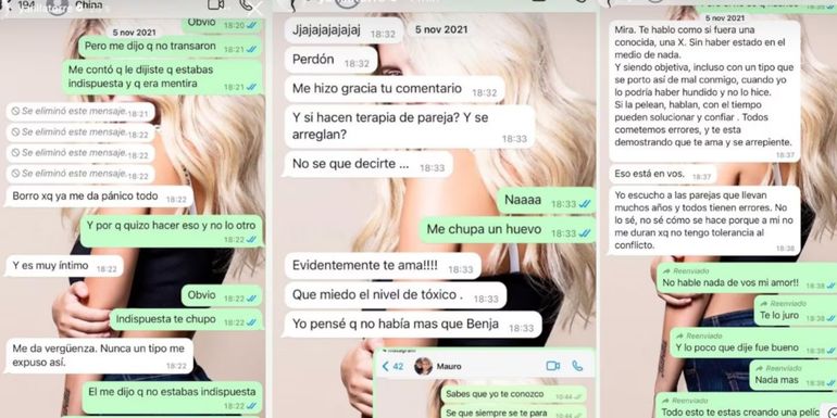 Los chats de la China Suárez con Wanda que filtró Yanina Latorre Los chats de la China Suárez con Wanda que filtró Yanina Latorre