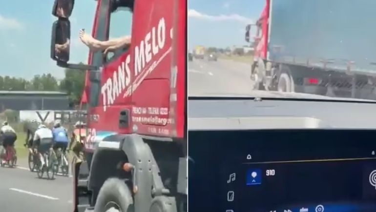 El camionero avanzó por el Acceso Oeste con un pie y un brazo afuera de la ventanilla. .