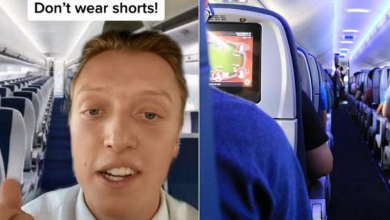 TikTok: por esta razón nunca debés usar pantalones cortos al viajar en avión.