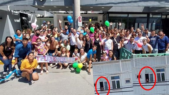 Estaba internada para su cumple y una multitud la homenajeó desde la vereda