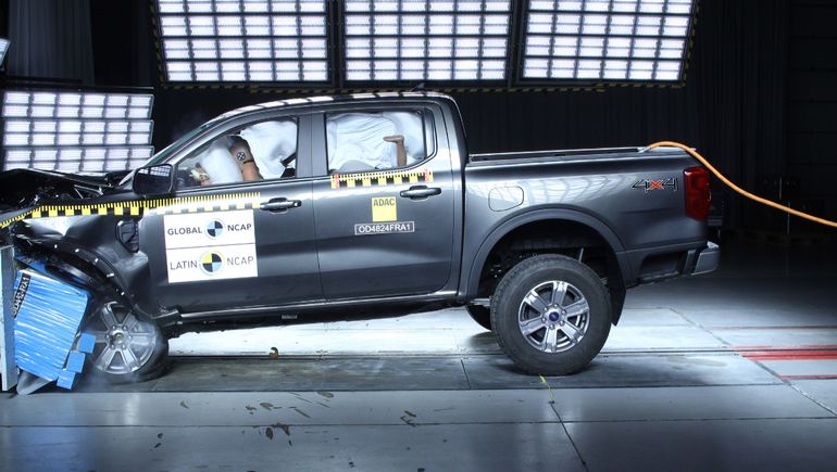 La prueba donde la Ford Ranger recibió cinco estrellas. La prueba donde la Ford Ranger recibió cinco estrellas.