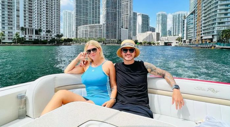 El paseo playero de Wanda Nara y Mauro Icardi en Miami