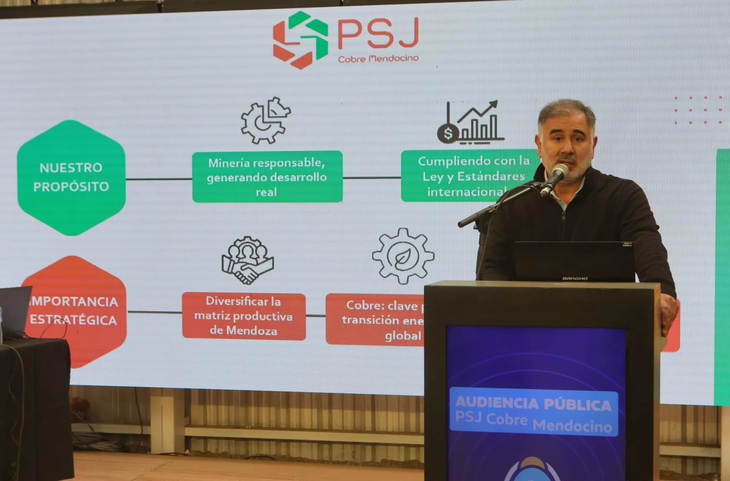 Fabián Gregorio, CEO de PSJ, durante la audiencia pública. Fabián Gregorio, CEO de PSJ, durante la audiencia pública.