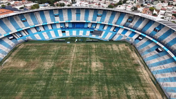 Así se vio el campo de juego de la cancha de Racing. Así se vio el campo de juego de la cancha de Racing.