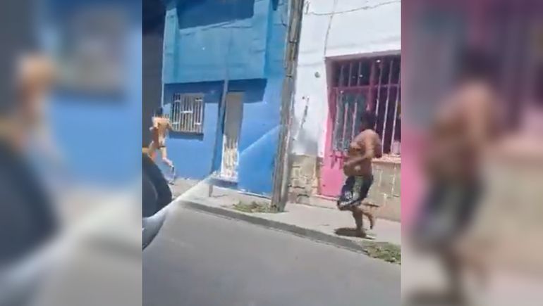 El pata de lana corría desnudo cuando grabaron el video. Ocurrió en Salta.