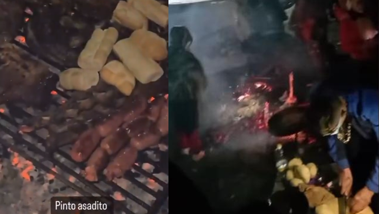 El aguante a L-Gante: acampe y asado en las afueras de la comisaría