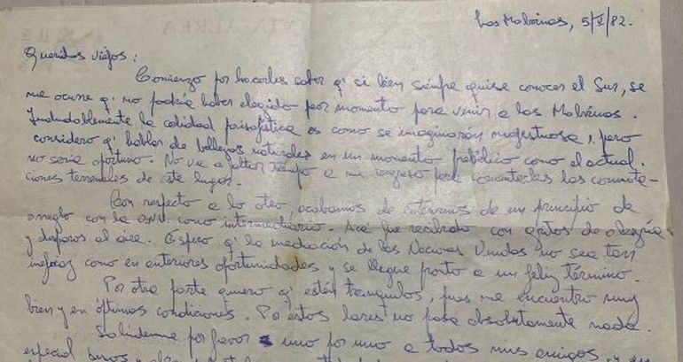 Carta de vida en una guerra