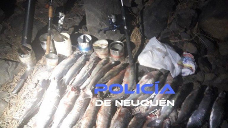 Incautan 77 piezas de truchas,cañas y torres de pescar en el sur neuquino