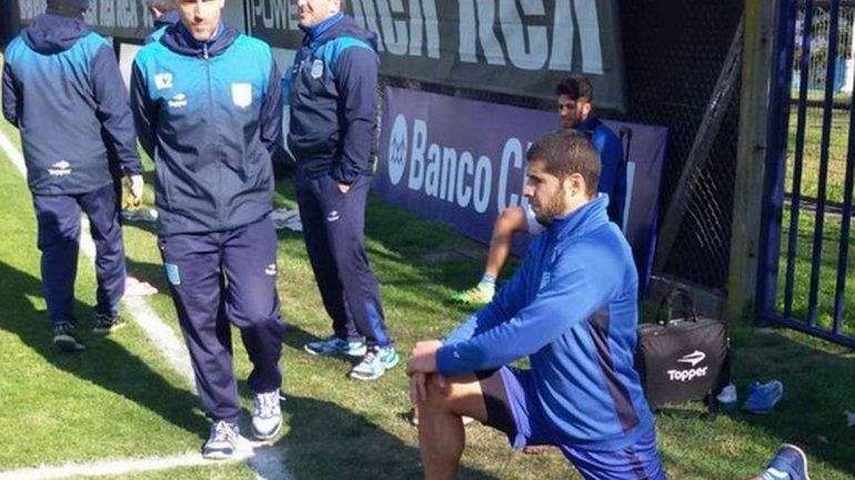 Insúa entrenó por primera vez con la Academia.