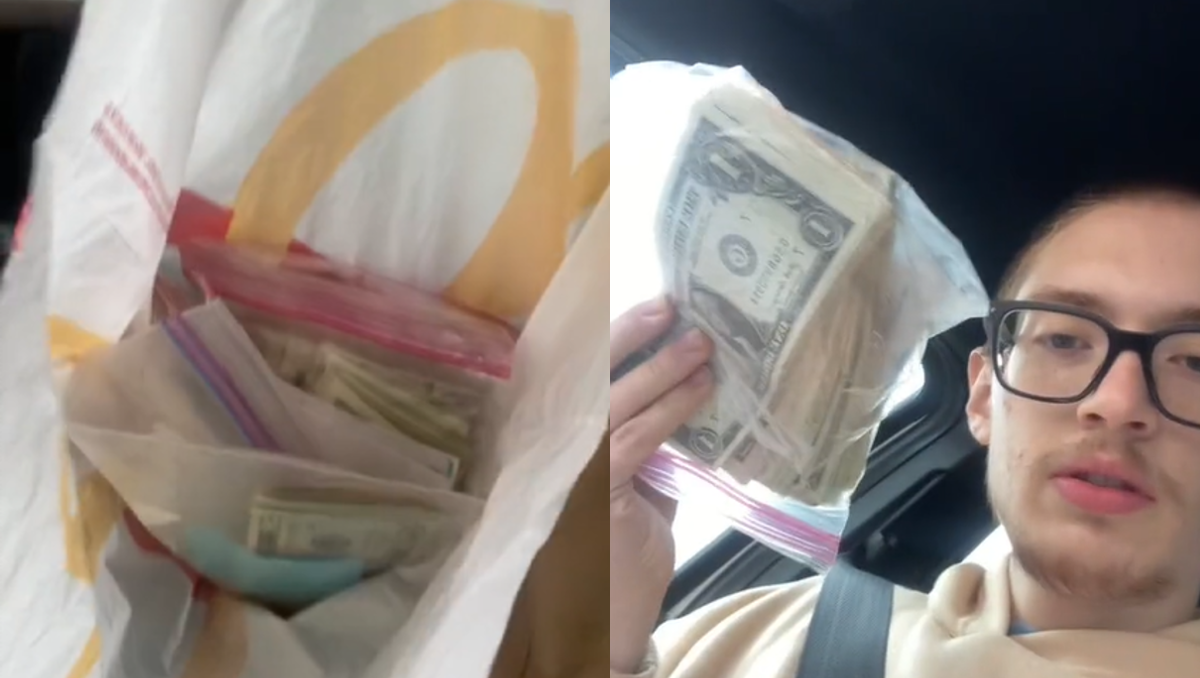 Compró comida rápida y le dieron una bolsa con miles de dólares