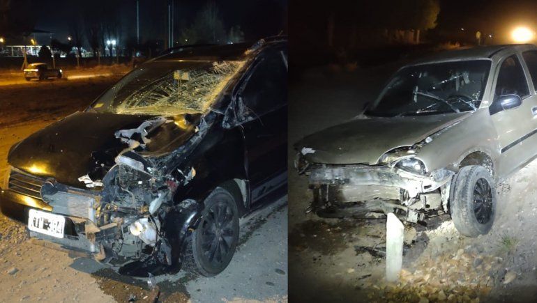 Ruta 40: dos autos chocaron a un caballo y terminaron destrozados