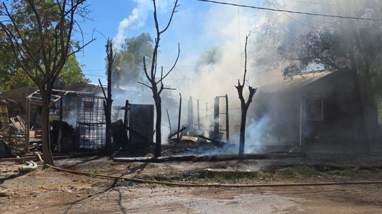 Los daños por el incendio fueron solo materiales. (Gentileza: Centenario Digital)