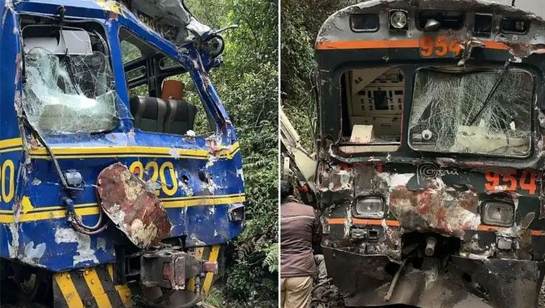 Personal de rescate asiste a pasajeros tras la colisión ferroviaria ocurrida en el principal corredor de acceso a Machu Picchu.