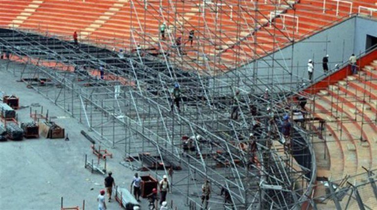 La inmensa estructura ya se está desplegando en el Estadio Único.