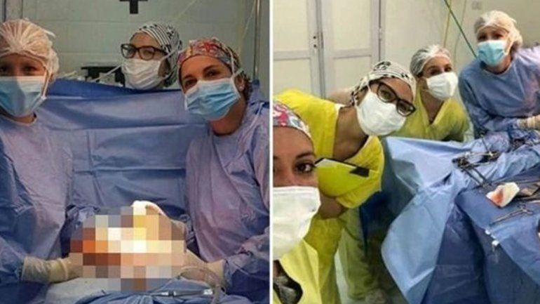 Suspendieron a médicos que se sacaron selfies en plena operación
