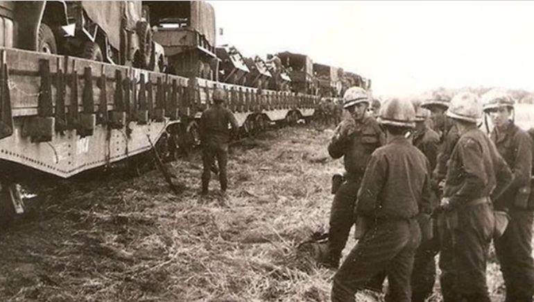 Movimiento de tropas en 1978, durante el conflicto con Chile.
