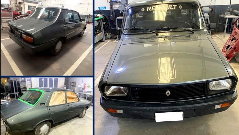 El Renault 12 en el taller del concesionario Renault de General Pico. Foto: gentileza Gonzalo Gorocito.