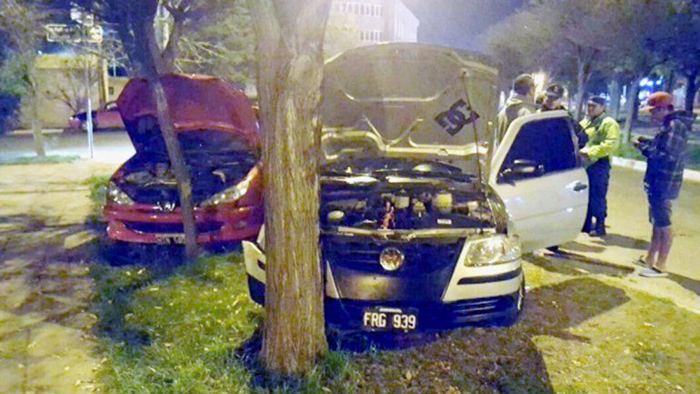 Accidente en Huincul: terminaron contra los árboles