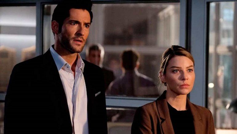 Lucifer y la detective Chloe.