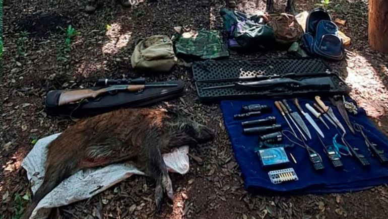 Atraparon a cazadores en un Parque Nacional: mataron jabalíes, ciervos y carpinchos