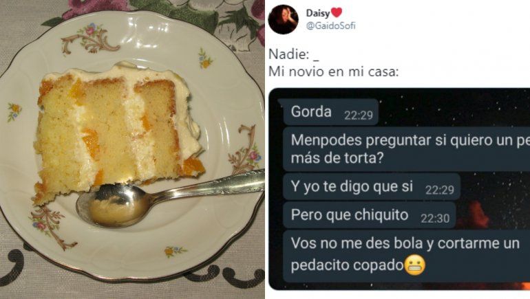 Twitter: usó una ingeniosa estrategia para pedir más torta en la casa de su novia y se hizo viral