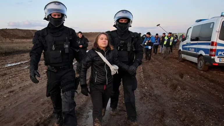 La activista Greta Thunberg fue detenida en una protesta en Alemania