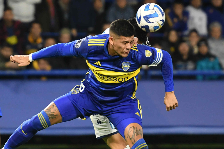 Marcos Rojo en el partido del miércoles que fue empate entre Boca y Racing. Foto: Télam&nbsp;