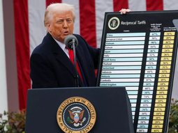 El presidente de Estados Unidos, Donald Trump, pronuncia un discurso sobre los aranceles en el Jardín de las Rosas de la Casa Blanca en Washington, D.C., Estados Unidos, 2 de abril de 2025. REUTERS 