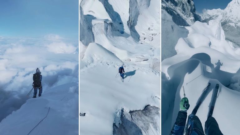 Hazaña de un montañista polaco: llegó a la cima del Everest y descendió esquiando sin oxígeno complementario