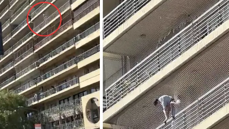 El menor de 11 años quedó colgando desde el octavo piso. El menor de 11 años quedó colgando desde el octavo piso.