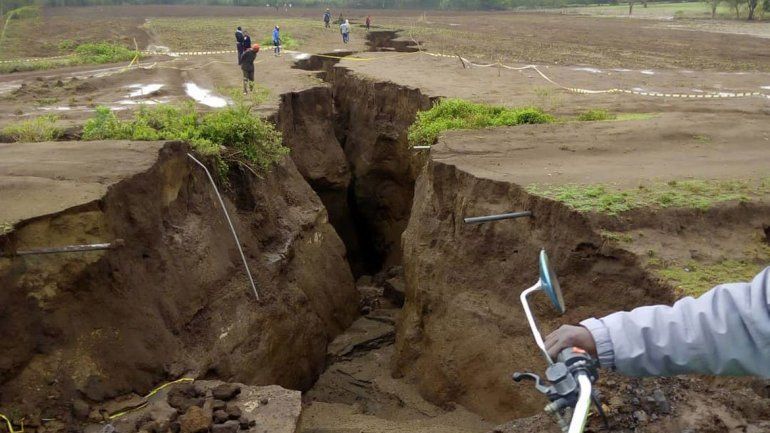 La gigante separación apareció cerca de la reserva natural Maasai Mara.