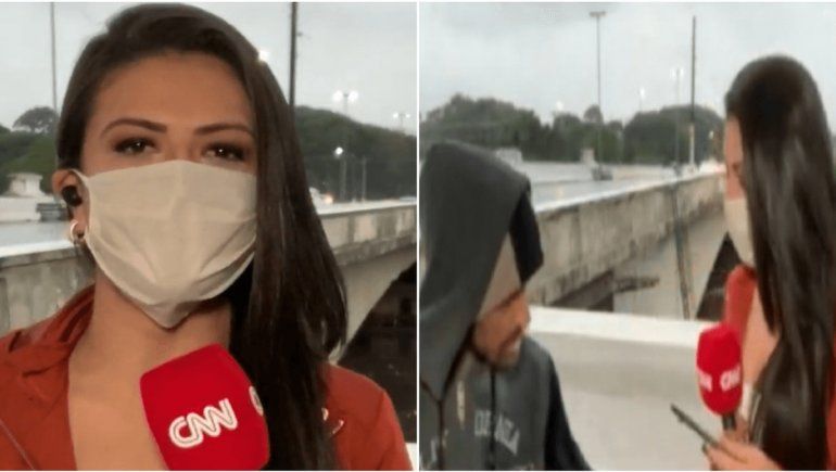 Periodista hacía un móvil y fue asaltada en vivo