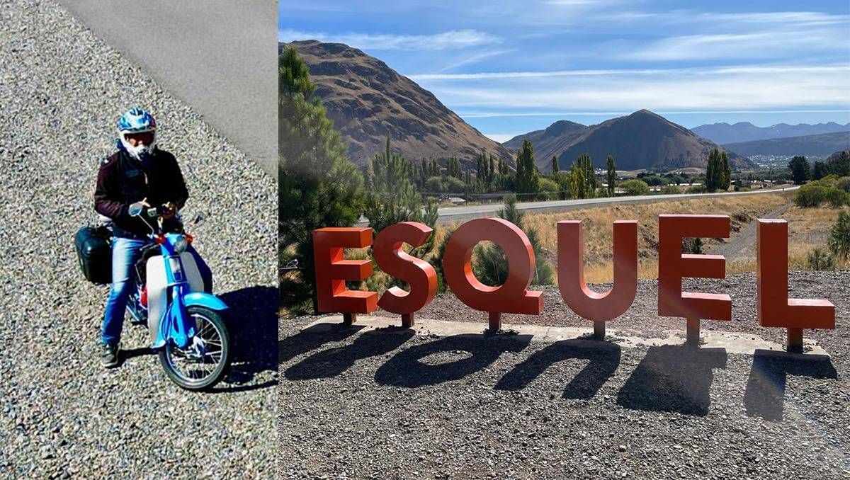Mario Fuentes, en uno de los viajes con la Econo Power C90 que realizó a Esquel.