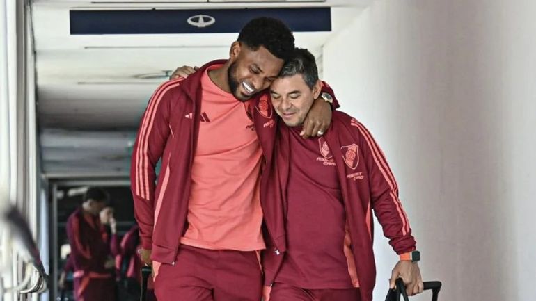 Marcelo Gallardo y Miguel Borja Marcelo Gallardo y Miguel Borja